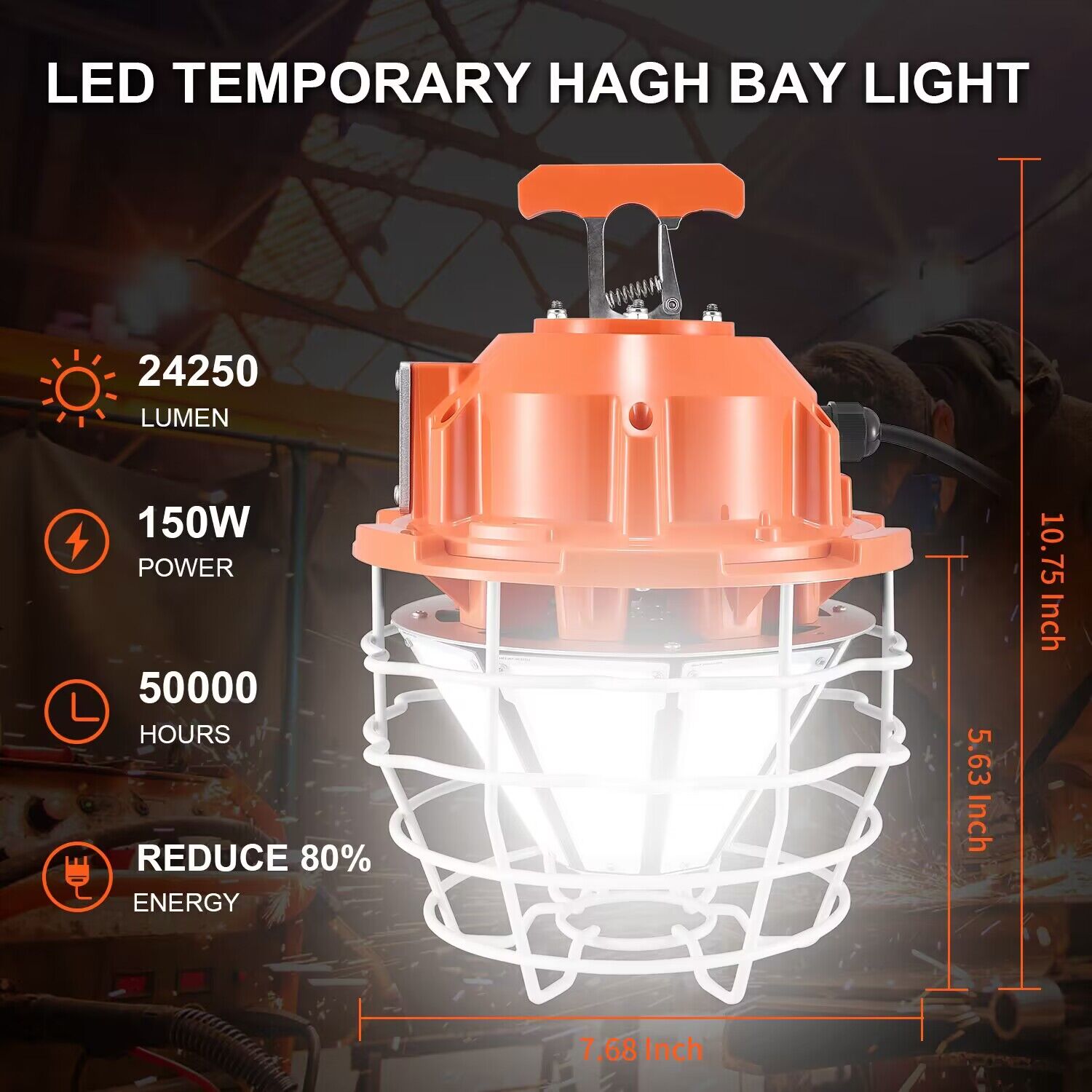 High Bay Temporary LED Work Light 150W-T 18, 000 Lumens